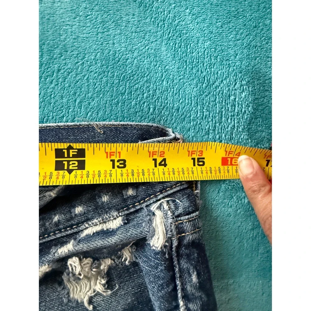 Polo‎ Ralph Lauren Distressed Denim Shorts Dark Wash Raw Hem Authentic Dungarees